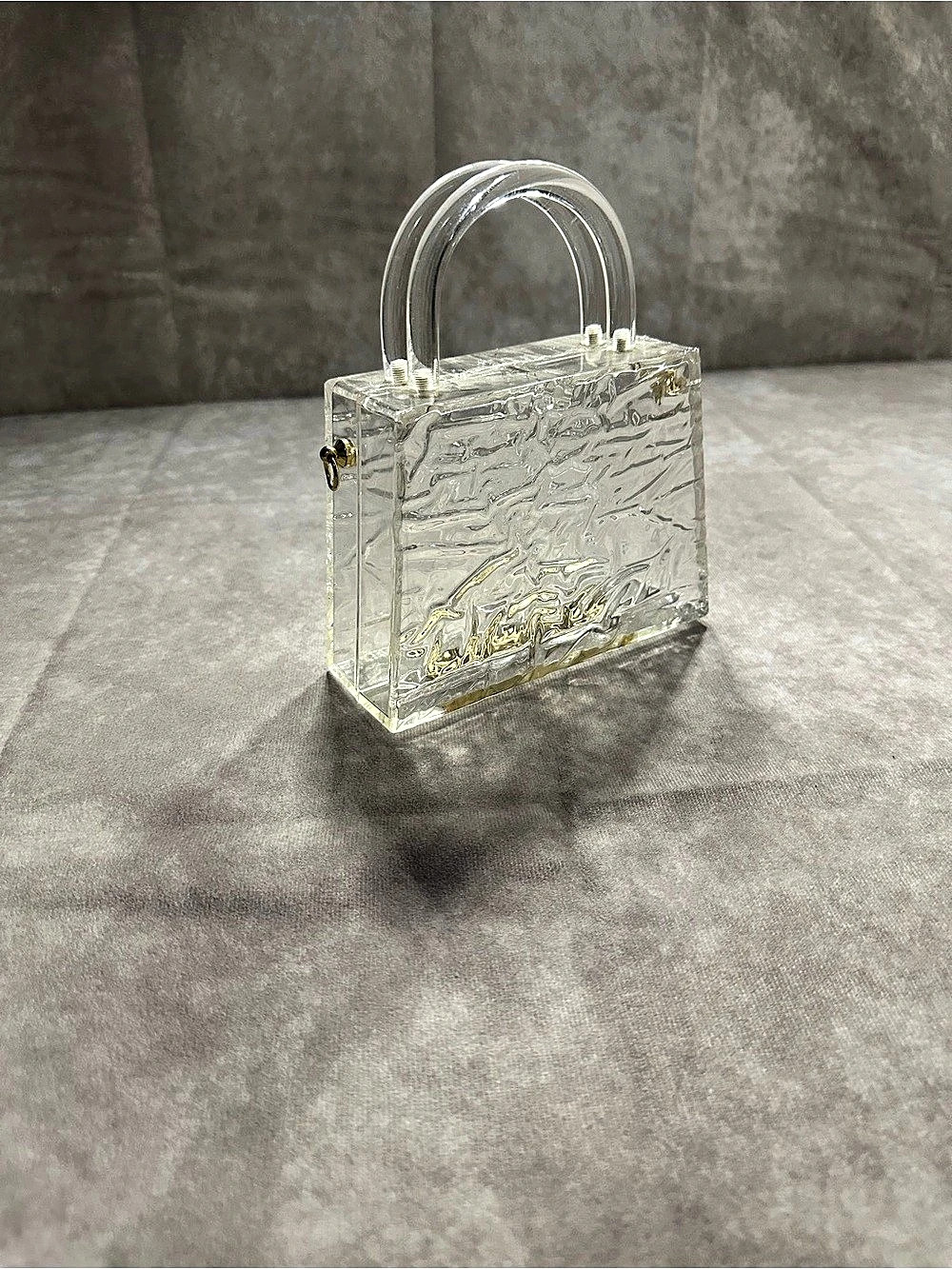 Clear Mini Bag with Gold-Tone Hardware